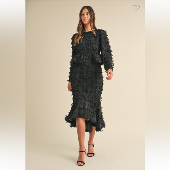 #115 FRINGE CHIFFON RUFFLED TOO AND HIGH LOW MODI SKIRT - Picture 4 of 10